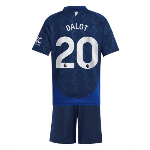 Fotballdrakt Barn Manchester United Diogo Dalot #20 Bortedraktsett 2024-25 Kortermet (+ Korte bukser)